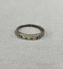 Vintage Triple Heart w/ MOP, Sterling Silver Ring – Size 7.5 GORGEOUS RING