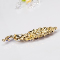 Elegant Blue Peacock Brooch Pin Crystal Rhinestone Bird Jewelry Gift Jewelry