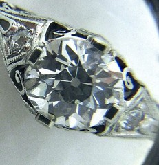 Antique 1920’s Art Deco Platinum Diamond Engagement Ring **1.70 CARATS**