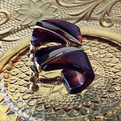 Vtg Napier Lucite Tension With Gold Tone Screw Back Earrings – 1950s – 1” Long