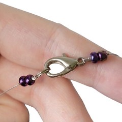Vintage Purple Glass Stone Necklace Adjustable Length Women Jewelry Beads Gift