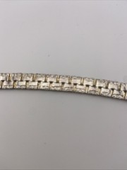 Tennis Chain Necklace 18″ Silver Tone Long Chain Wide Unisex