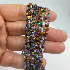 Boho Multi Strand Seed Bead Necklace & Bracelet Set Colorful Layering Festival
