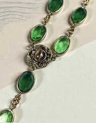 Monet 2 green and yellow glass bead Y necklace + Similar bracelet W Tags 14”