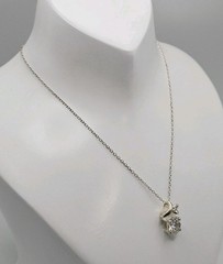 Sterling Silver 1.00ct CZ Pendant On 18″ Chain Necklace