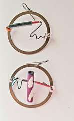 Eve Kaplin Vintage Post-Modern Abstract Memphis Style Kinetic Earrings!