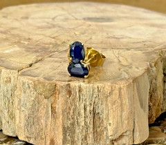 Sterling w/Gold Rhodium Plating 5.7mm Oval Sapphire .65ct Stud Earrings–2691.25