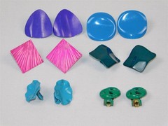Vintage 1990s Y2K Colors Clip On Fashion Earrings Lot Metal 6 Pairs