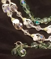 Vendome Jewelry Set, 2 Necklaces, Australian Crystal, Earrings, Bracelet, Green