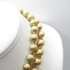 Crown Trifari Vintage Double Strand BB Necklace Shimmery Texture MCM