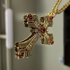 Large Vintage Gothic Cross Necklace