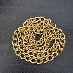 Vintage Erwin Pearl? Gold Plated Cable Chain Link Necklace 14 1/2” Heavy Unisex