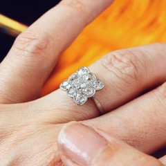 2.25Ctw White Round Cut CZ Retro Style Engagement Wedding Ring Solid 925 Silver