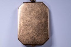 MARATHON Vintage Locket Pendant Gold Tone 1.1″ Engraved Monogram Octagonal