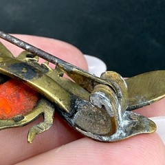 Vintage Dragonfly Brooch Gold Tone Insect Old