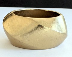 Signed RJG Graziano Large Modernist Metal Hinged Clamp Bracelet