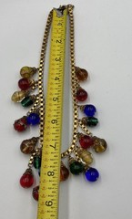 VTG Museum Of Modern Art MMA Murano Glass Bead Necklace Gold Tone USA Flaw