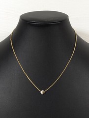 Vintage Spade Enamel Dainty Gold Tone Necklace Retro 15.5 in