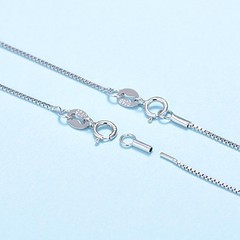 1PC Solid Silver Vermeil 0.6mm Wide Box Chain Necklace Gold/Silver 18″ FESV49