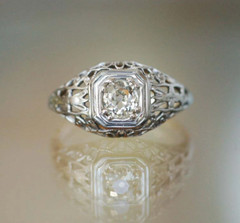 0.66Ct White Round Simulated Diamond Vintage Style Wedding Ring Solid 925 Silver