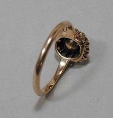 Vintage 10K Yellow Gold Pearl Diamond Halo Ring Statement Size 8.75 417 Solid