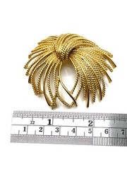 Monet Mirador Demi Parure Gold XL Brooch Pin Post Pierced Earrings Set Vintage