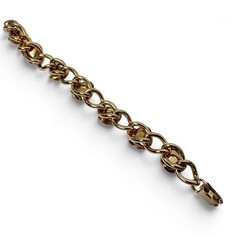Chunky Natural Stone Bracelet Gold Tone Retro Chic Nuggets Earthy Orange Brown
