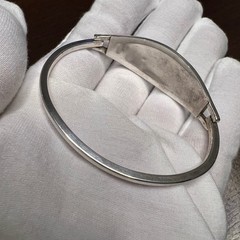 Vintage Alpaca Mexico Bangle Bracelet Multi Color Enamel Silver Tone 7.2 in