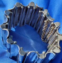 RARE Original ANTONIO PINEDA Taxco Mexico STERLING SILVER Onyx Vintage Bracelet