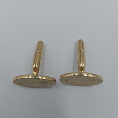 VTG Swank Mens Cufflinks Brushed Gold Tone W/ Etched Filigree Bullet Back