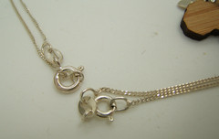 2 Sterling Silver & Wood Africa with heart Pendant Necklaces Excellent condition