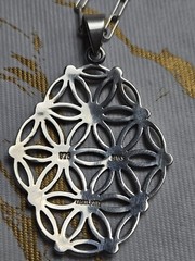 Large Sterling Silver Mark Wasserman Samara Sacred Geometry Flower Necklace