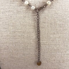 Vintage Rose Faux Pearl Bronze Necklace Y2K Era Icing Brand Retro Pinup Wedding
