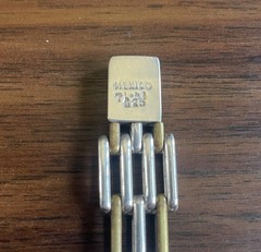Vintage Taxco 925 Silver With Brass Accents Bracelet, Size 7.75, 72 Grams.