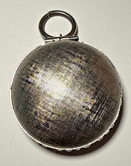 Vintage Silver Tone and Brown “U + I” Locket Pendant J-3H