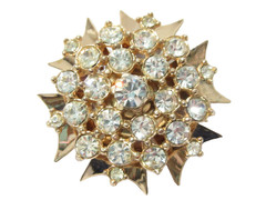 SPARKLY RHINESTONE CLEAR STONES PIN OR PENDANT VINTAGE