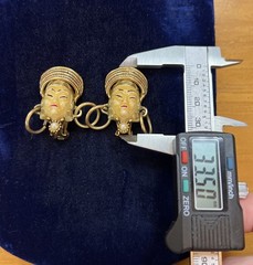 Vintage Selro Selini Gold Tone Asian Princess Bolo Necklace And Clip On Earrings