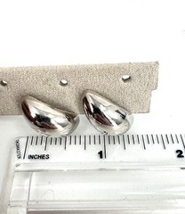 Vintage modernist Sterling Silver Teardrop post Earrings