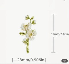 Jasmine Brooch Pin, White Jasmine Flower Brooch Pin, Floral Pin, Gift Ideas
