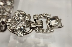 Verified Juliana D&E Ref 5757 Rhinestone Bracelet 5 Link Crystal Vintage 7″ READ
