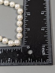 Vintage Glass Faux Pearl Knotted Neckalce Classic Elegant 26 in