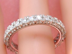 VINTAGE 1.35 ctw BRILLIANT DIAMOND PLATINUM ETERNITY BAND RING 1950 sz 10-10.25