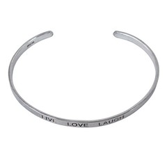 Vintage Sterling Silver 925 | Live Love Laugh Cuff Bracelet | 7″