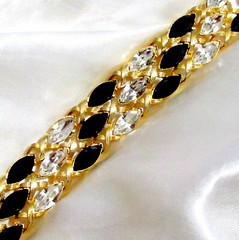 Vtg Runway Rare NAPIER “Black Tie” Swarovski Marquise Crystal Bracelet Book Pc