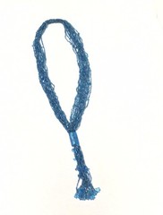 Vintage MultiStrand Blue Seed Bead Necklace 21 In Lariat Style
