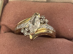 SETA CZ Gold Tone Crystal Marquise Ring ~ Size 6 Beauty 🌺🌺