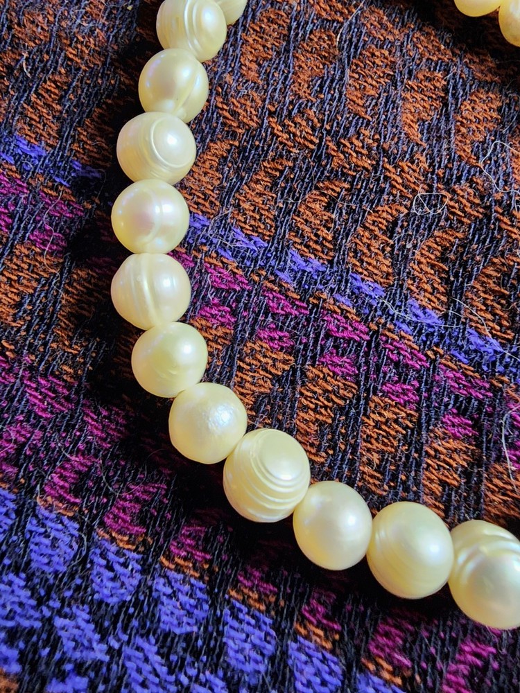 VINTAGE 8.5IN FRESHWATER PEARL BRACELET SILVER TONED CLASP