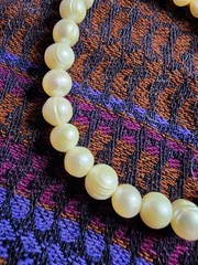 VINTAGE 8.5IN FRESHWATER PEARL BRACELET SILVER TONED CLASP