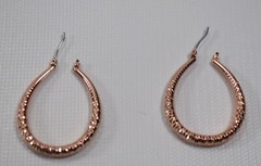 Vintage Gold Tone Pierced Loop English Lock Earrings 1.5″ Copper Color
