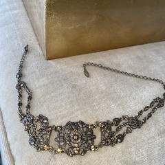 Vclm choker Goth Amber Tag As Is Colorful Purples Missing Few Color Rhinestones